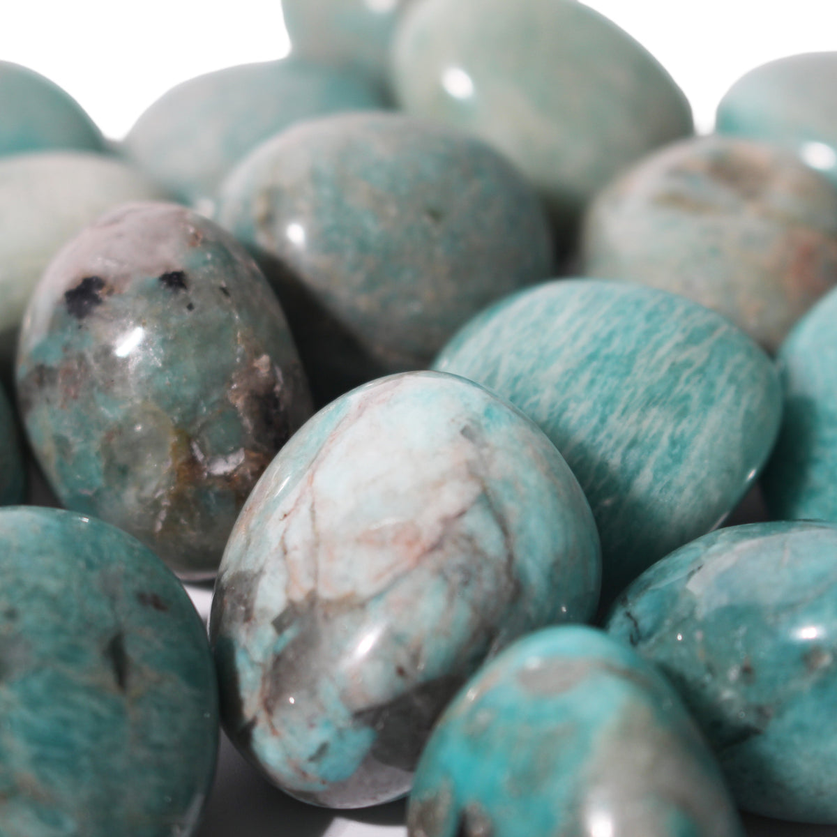 Amazonite with Smoky Quartz Tumbled Stones