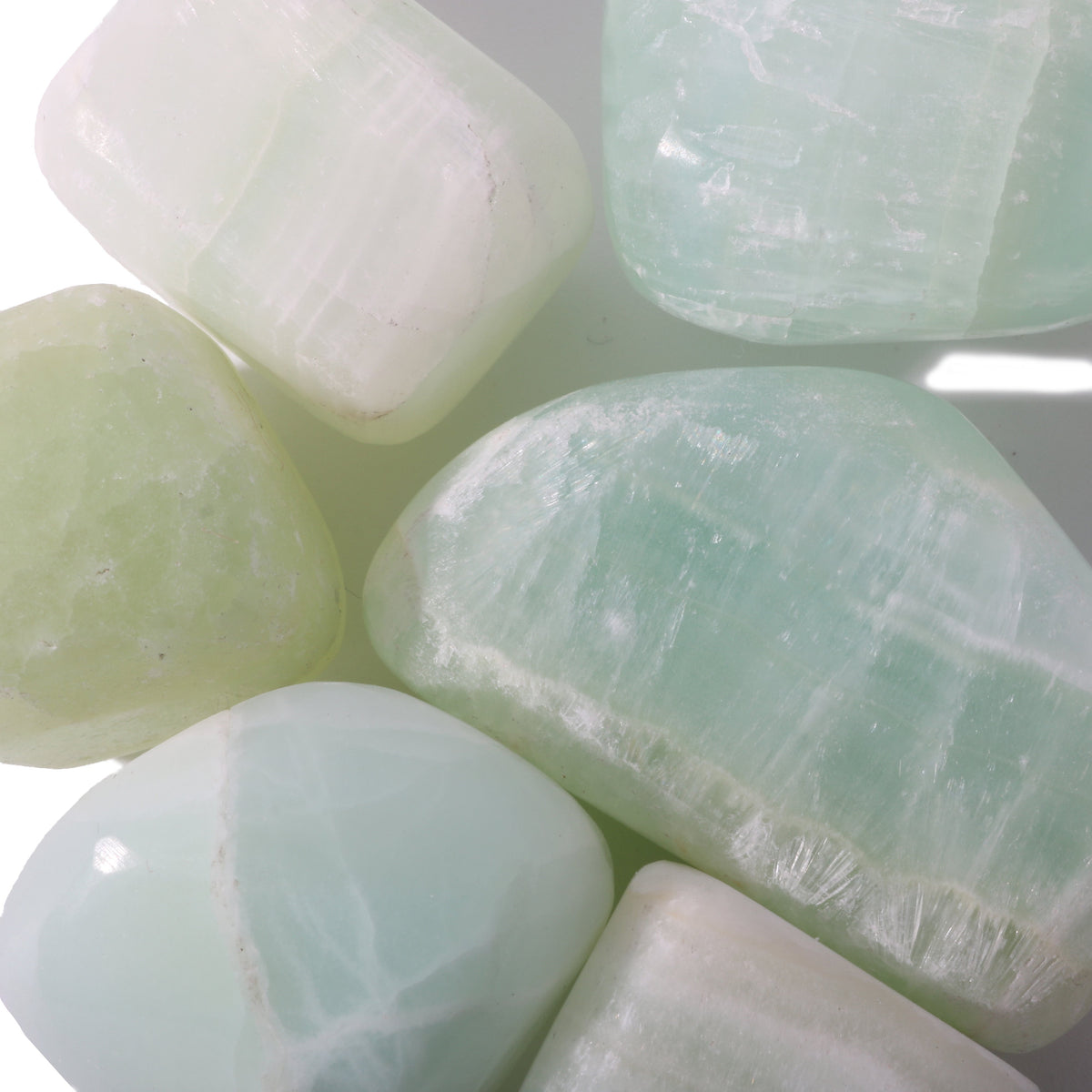 Pistachio Green Calcite  Tumbled Stones