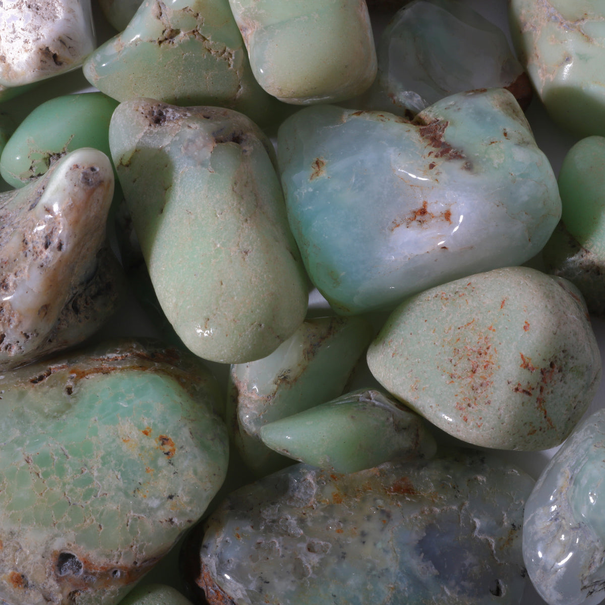 Chrysoprase A Tumbled Stones - Semi-Polished - Brazil