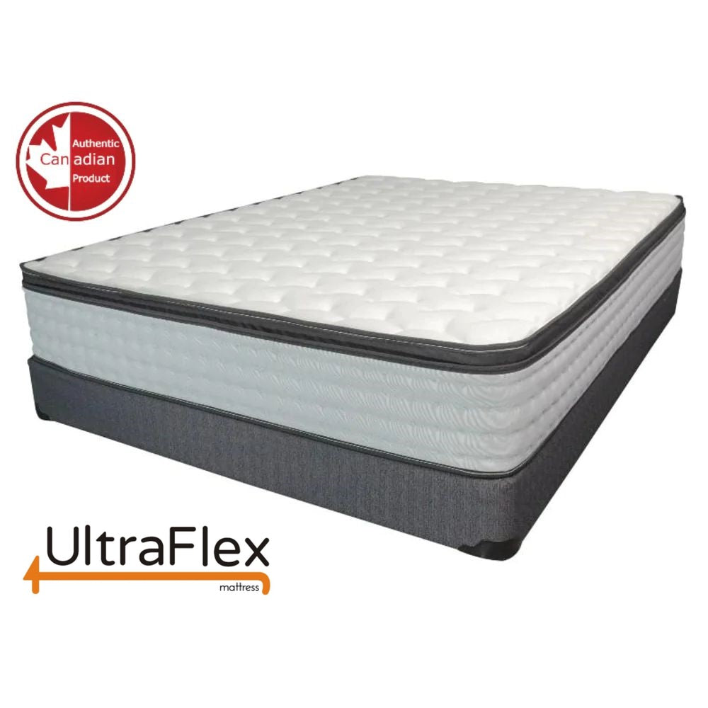 UltraFlex® LUSH 12インチ 整形外科用ユーロトップポケットコイルプレミアムフォーム封入、エコフレンドリーハイブリッドマットレス（カナダ製）