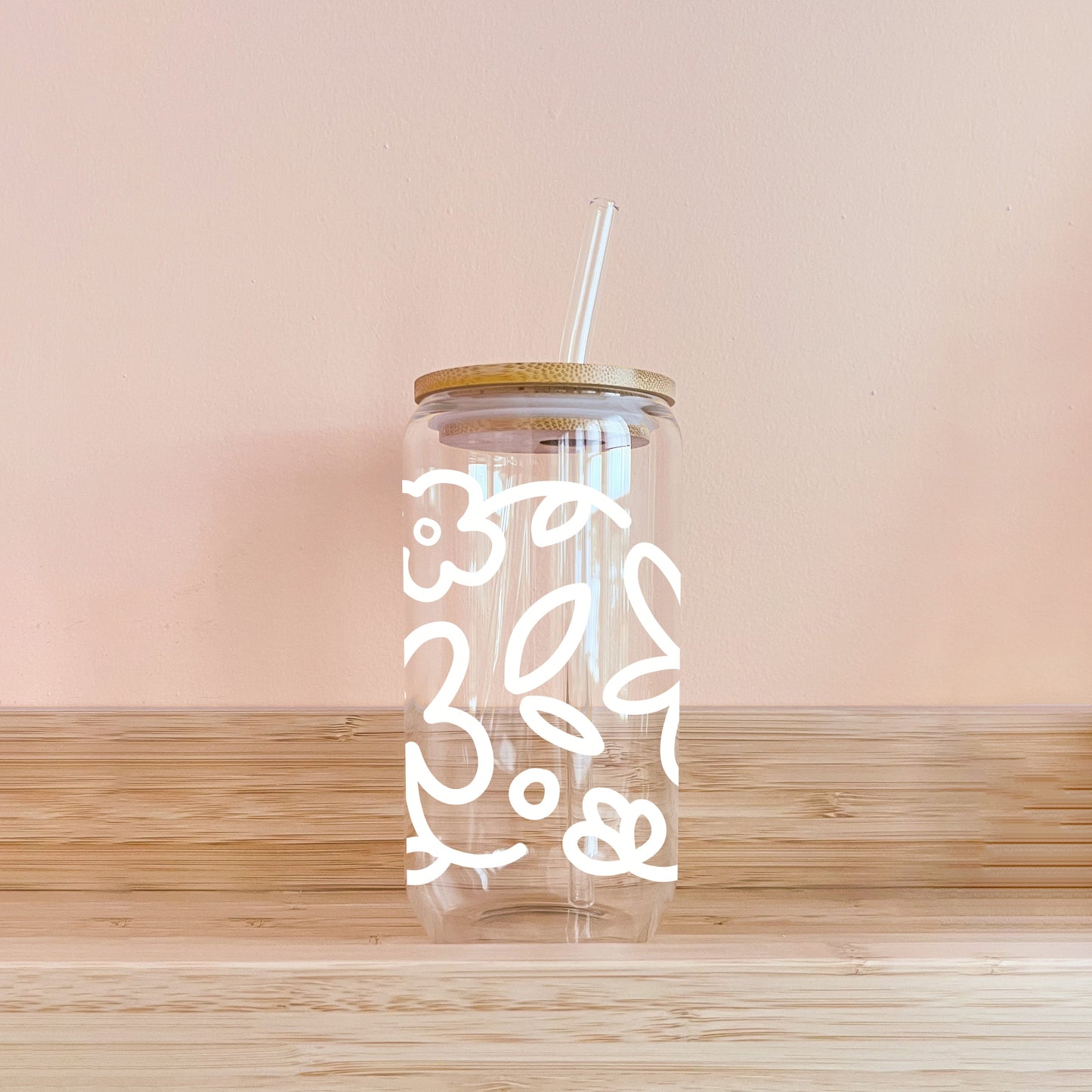 Verre boho - fleurs sketch