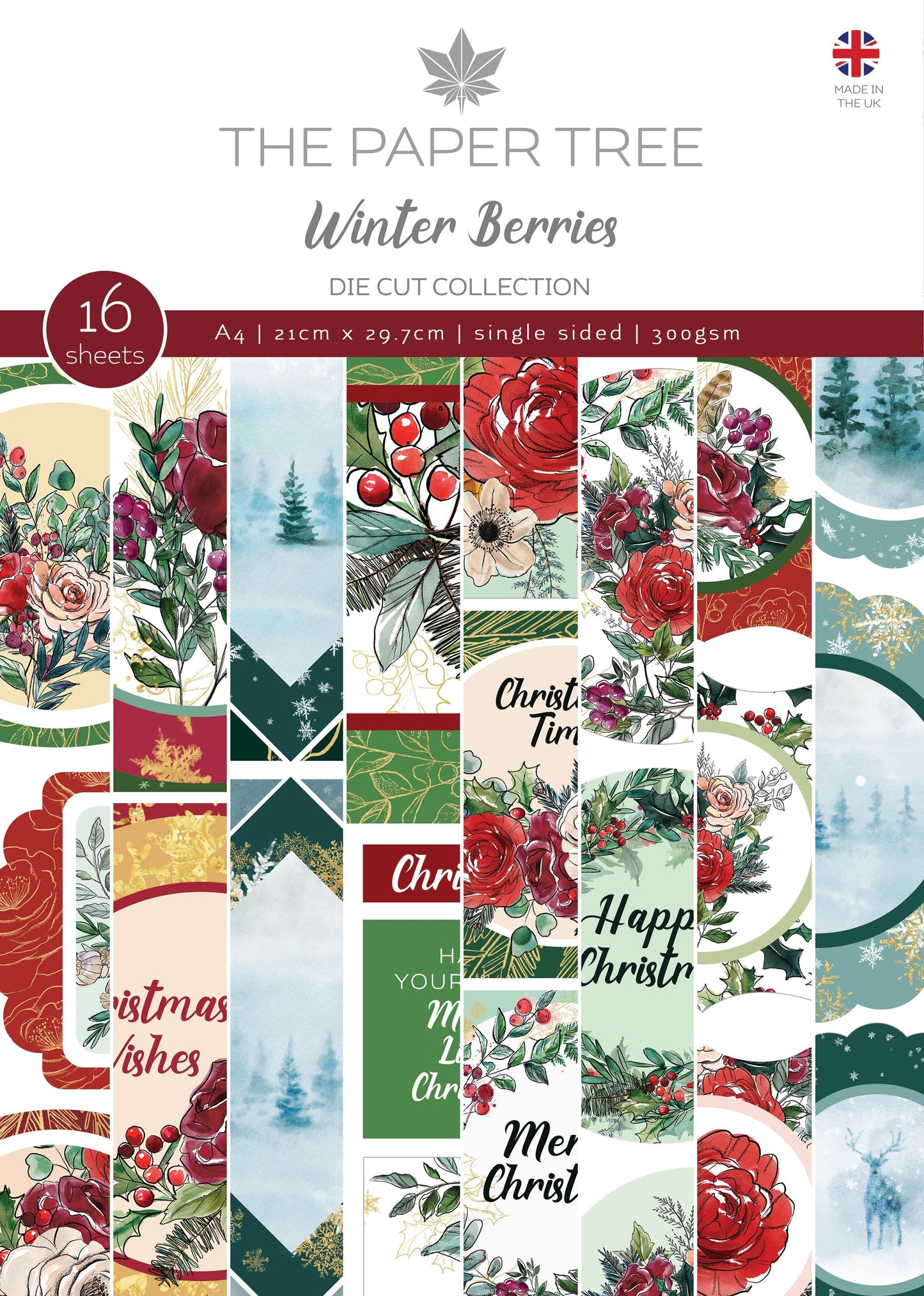The Paper Tree Winter Berries A4 Die Cut sheets