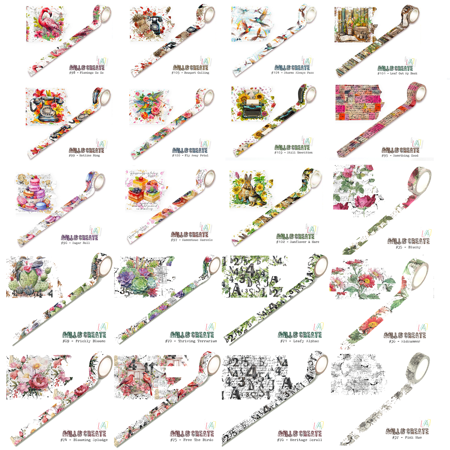 AALL and Create - Washi Tape - Flamingo Go Go