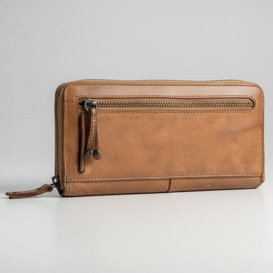 MET Women's Leather Wallet Zip Around