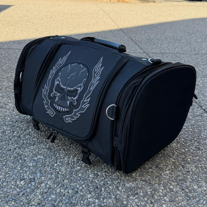 Skull Embroidered Travel Duffle Bag