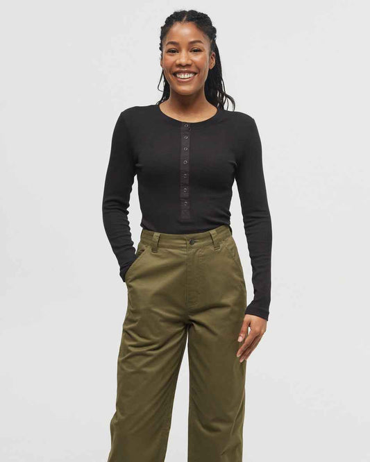 Rib Snap Placket Henley