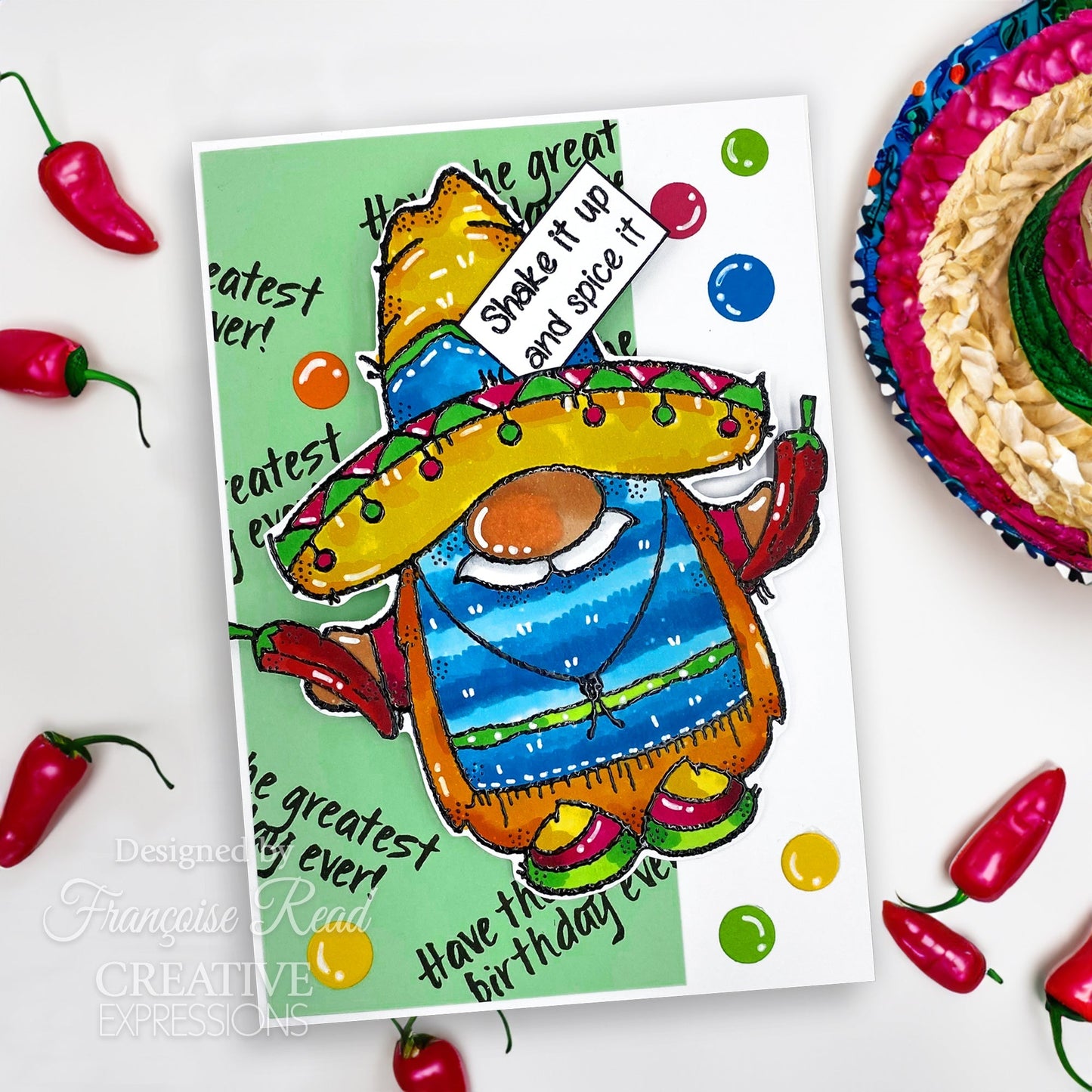 Woodware Clear Singles Fiesta Time 4 in x 6 in Stamp Set