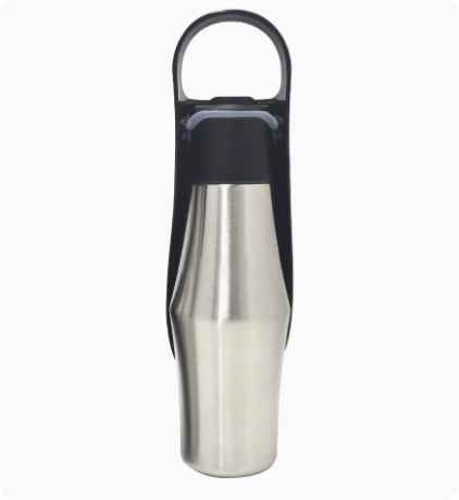 750ml Portable Dog Water Bottle – Stainless Steel Pet Water Dispenser with Silicone Bowl