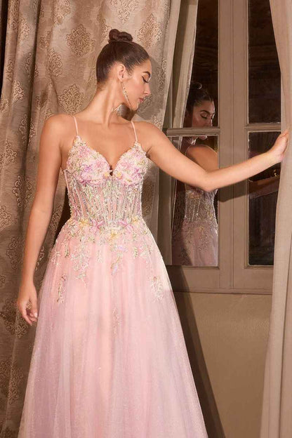 deep V-neckline and a sheer
