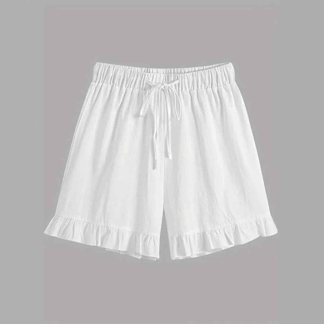 Women’s Elegant Lace Sleeveless Top & Wide-Leg Pants Set – Chic White Two-Piece Commuter Outfit (Deliver to United States Only)