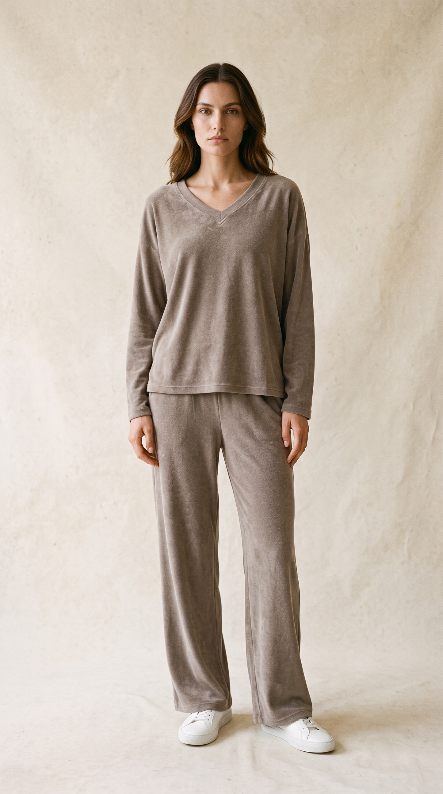 Terry & Co. - Relaxed French Terry Matching Lounge Set For Women 2PC In Latte