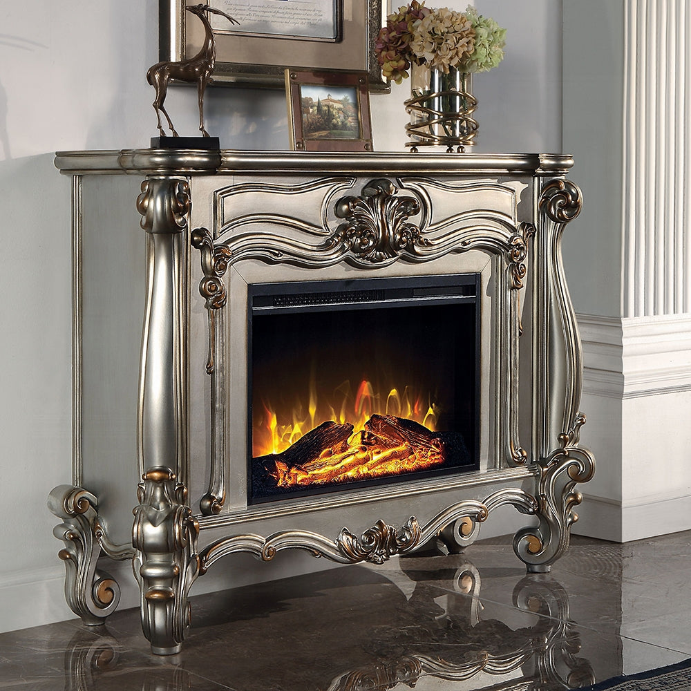 Gilded Antique Luxury Fireplace - Platinum
