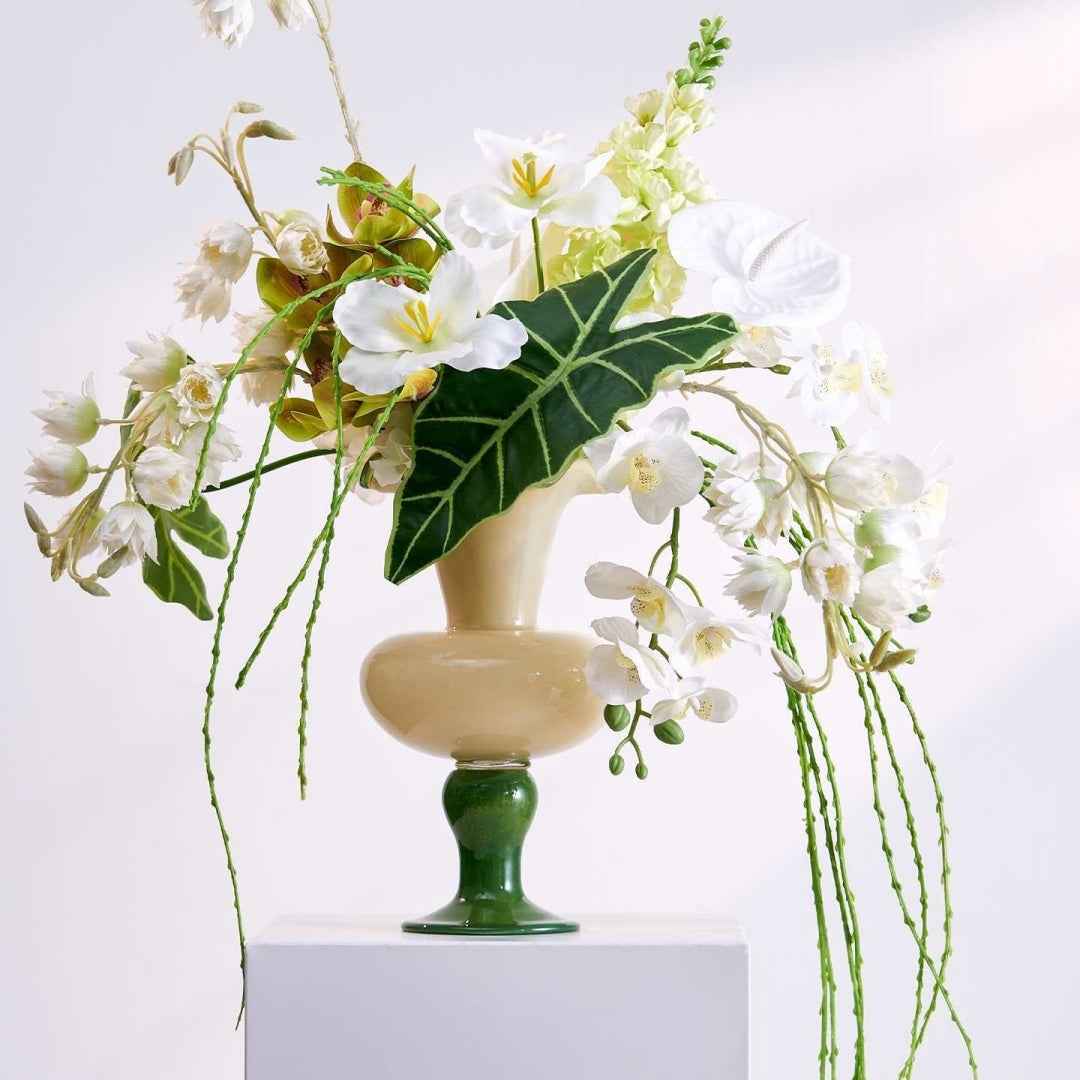 French-Style Flower Vase & Bouquet Decor – Elegant Table Centerpiece for Dining Room, Living Room & Weddings