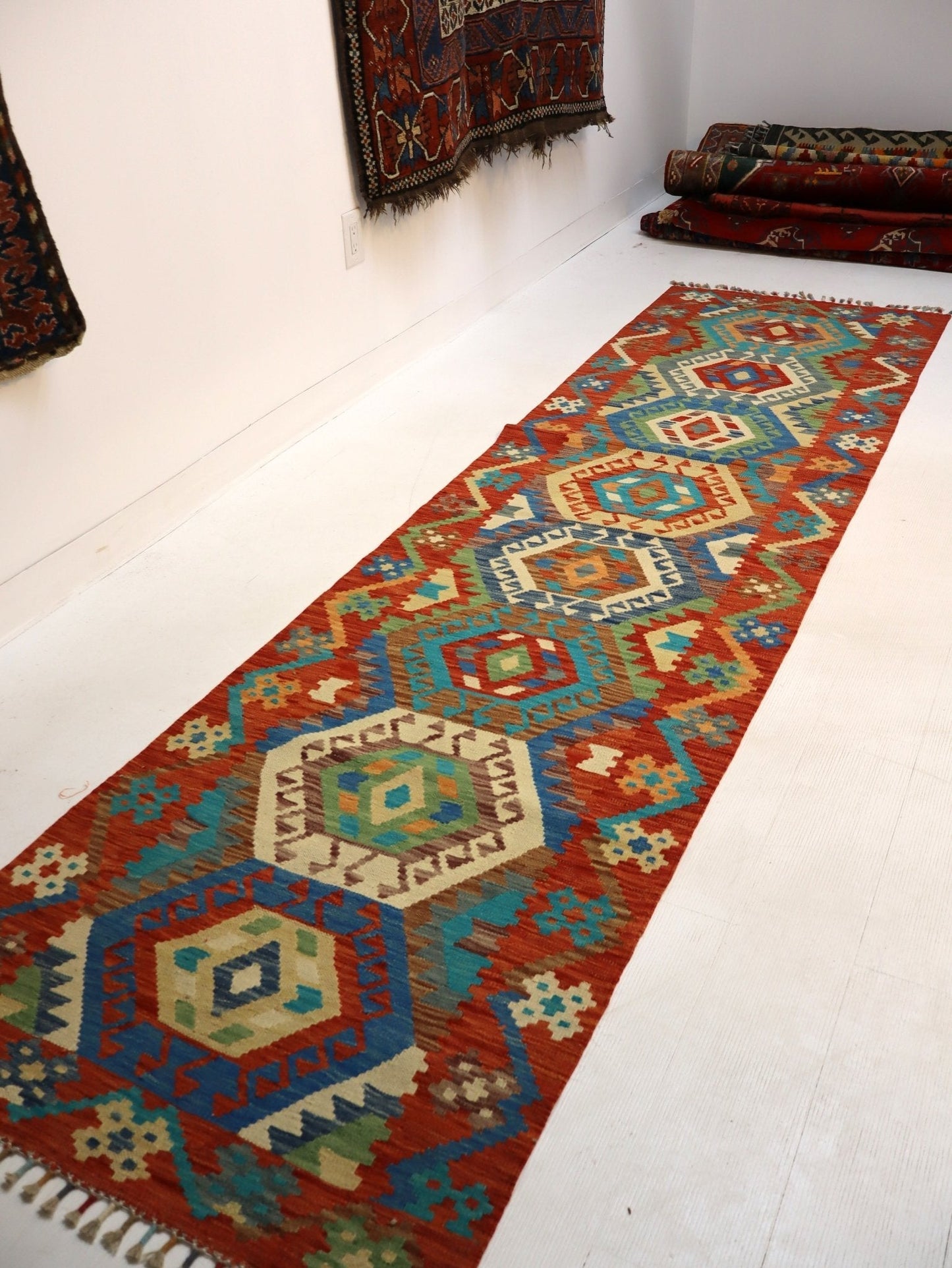 Afghan Maimana Kelimteppich | 84 x 310 cm