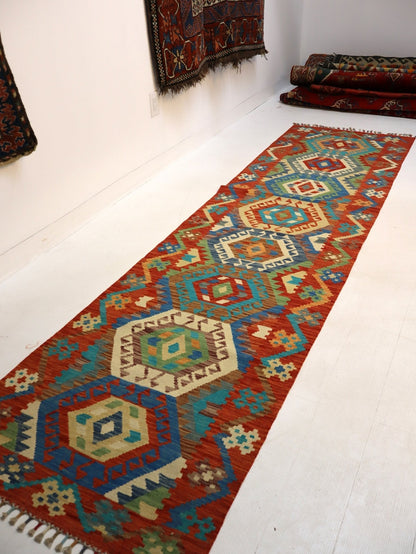 Afghan Maimana Kelimteppich | 84 x 310 cm