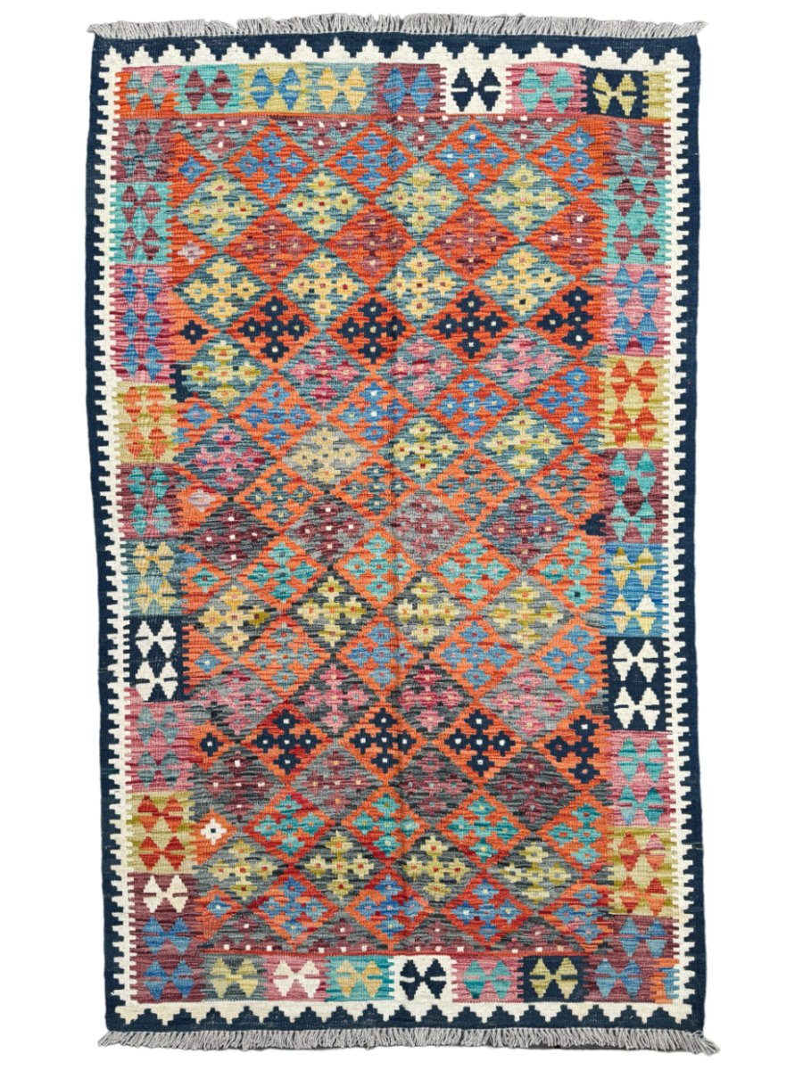 Afghan Maimana Kelim Teppich | 1,37 m x 2,29 m