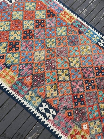 Afghan Maimana Kelim Teppich | 1,37 m x 2,29 m