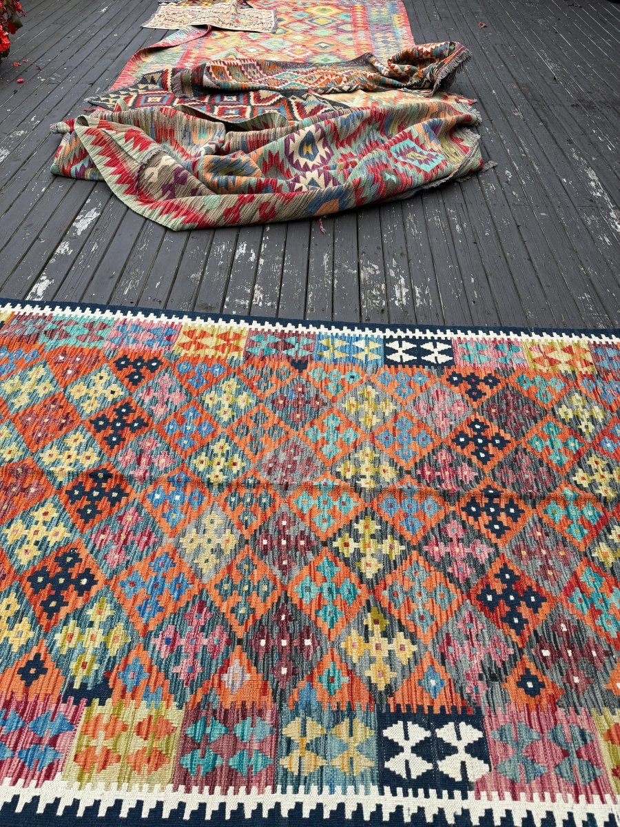 Afghan Maimana Kelim Teppich | 1,37 m x 2,29 m