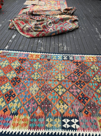 Afghan Maimana Kelim Teppich | 1,37 m x 2,29 m