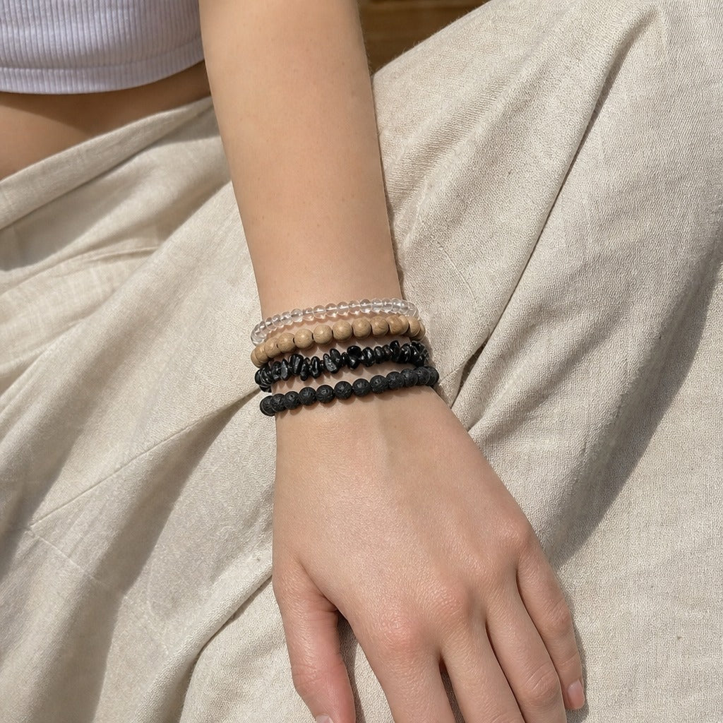 Agate Black Chip Bracelet (Enhanced)