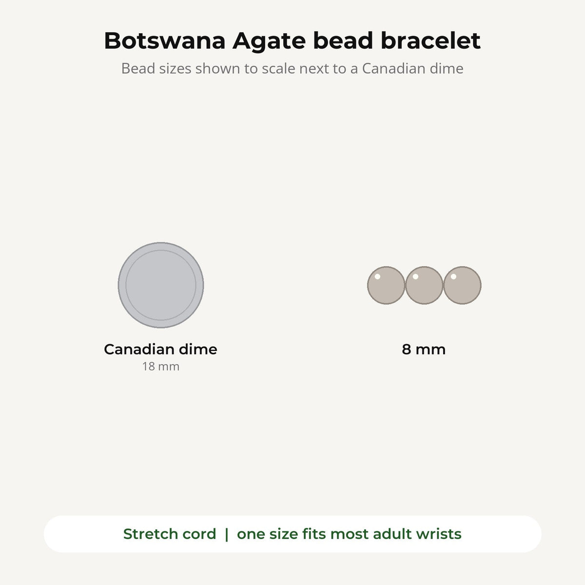 Agate Botswana Round Bracelet - 8mm
