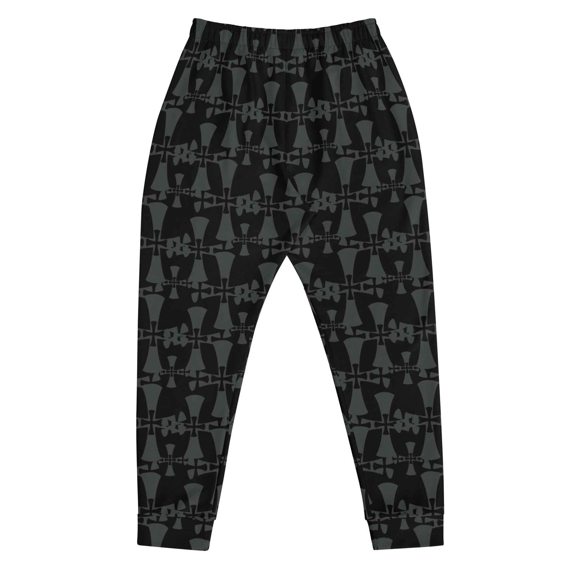 Men's Premium Recycled Fleece Black-Gray Joggers-Allover 3 Crusaders Print