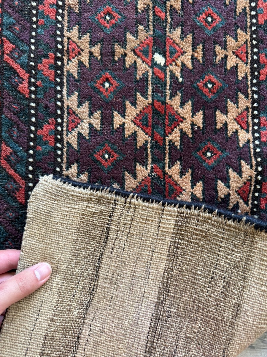Antique Baluch Bag Face Rug | 1' 6" x 3'