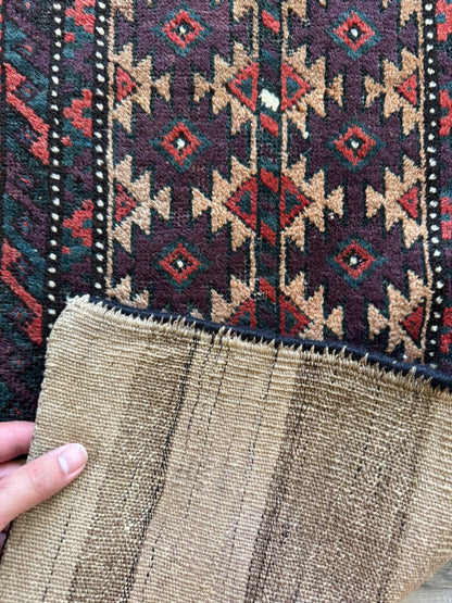 Antique Baluch Bag Face Rug | 1' 6" x 3'