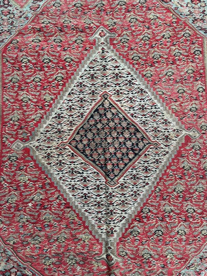 Antique Persian Senneh Kilim | 6' 3" x 4' 2"