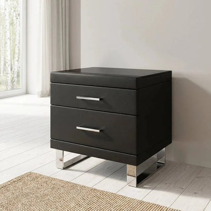 Aries Minimalist Brown Leather Bed