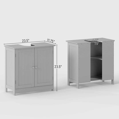 Modern Under Sink Bathroom Cabinet – MDF Vanity Storage Cabinet with Adjustable Shelf