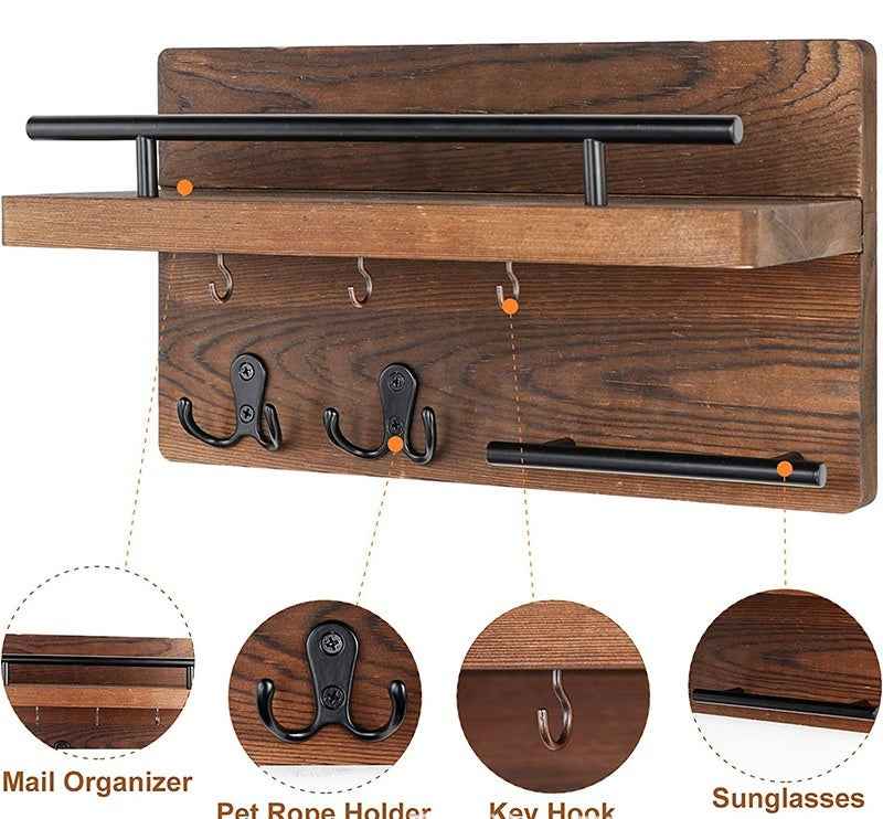 Wall-Mounted Wooden Floating Shelf – 32×18cm Simple Modern Storage & Display Shelf
