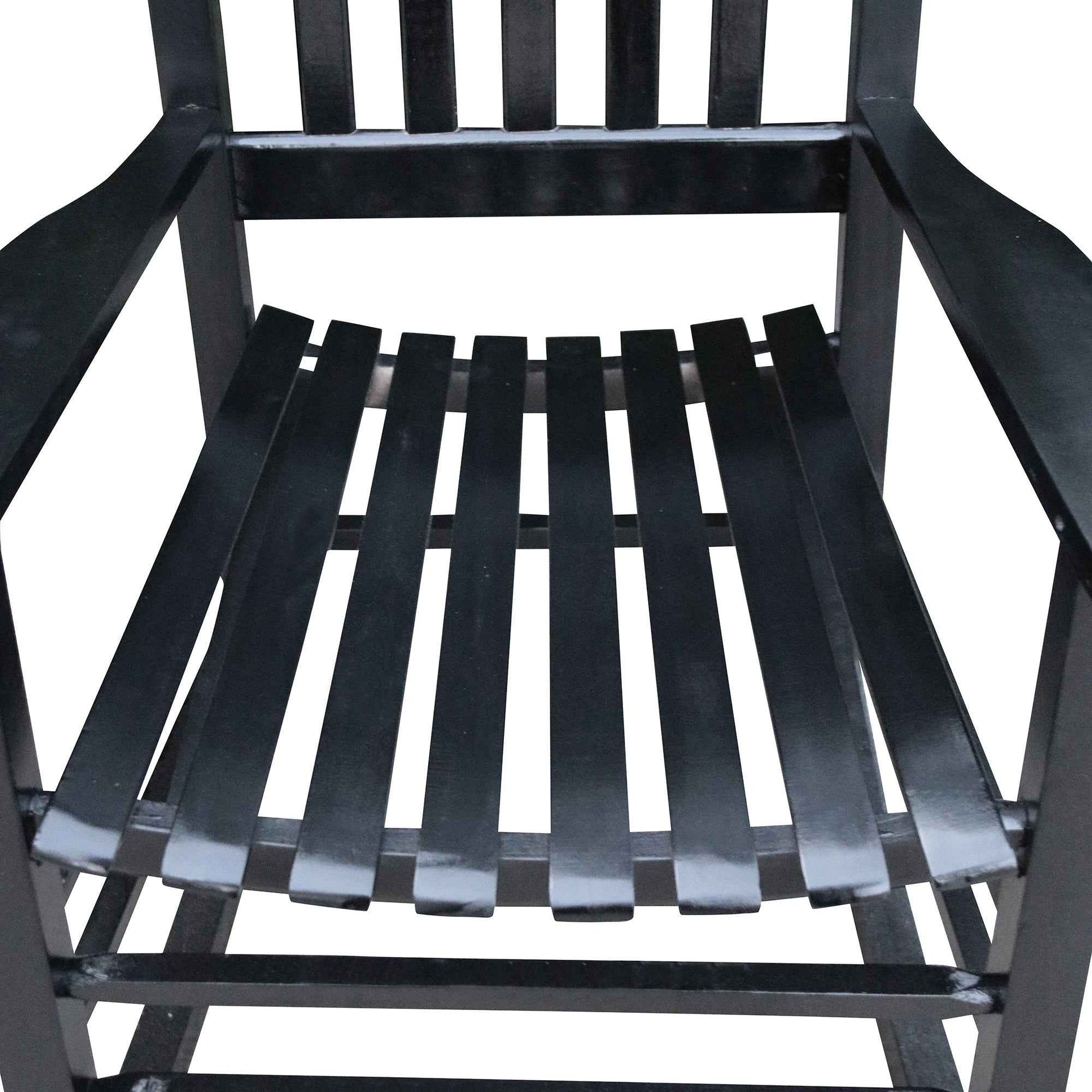 Black Wooden Porch Rocking Chair – Solid Wood Outdoor Rocker (US Delivery Only)