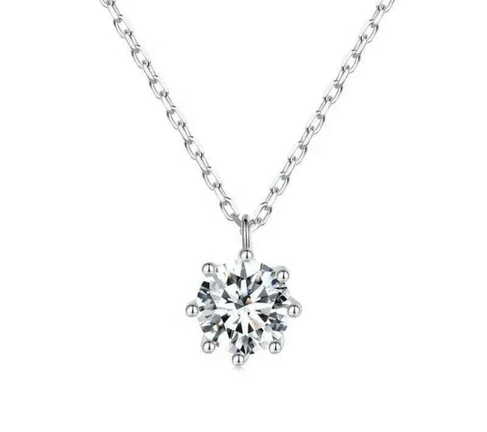 Dazzling 0.8ct Moissanite Sterling Silver Pendant Necklace