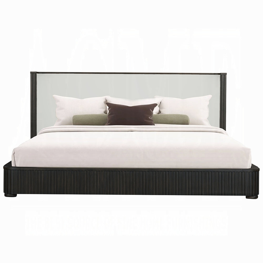 Laffery Luxury Chanel Detail Platform Bed - Espresso