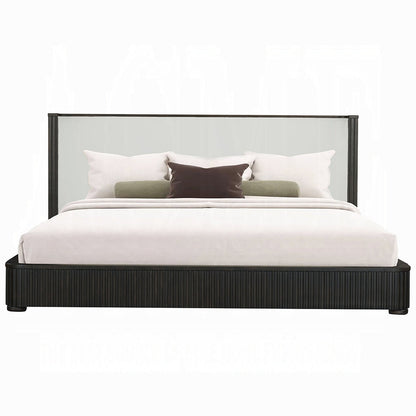 Laffery Luxury Chanel Detail Platform Bed - Espresso