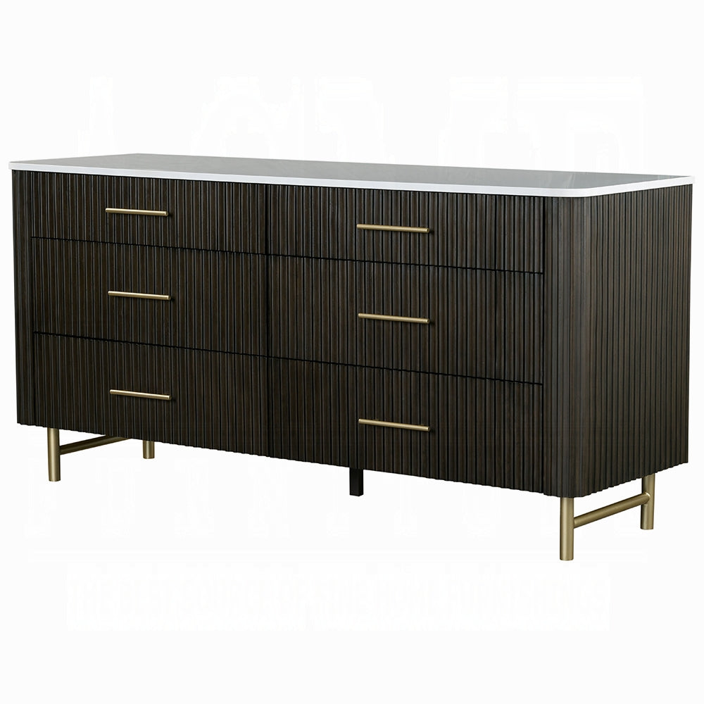 Laffery Luxury Chanel Detail Dresser - Espresso