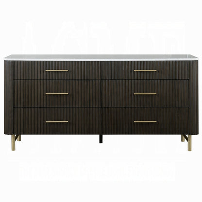 Laffery Luxury Chanel Detail Dresser - Espresso