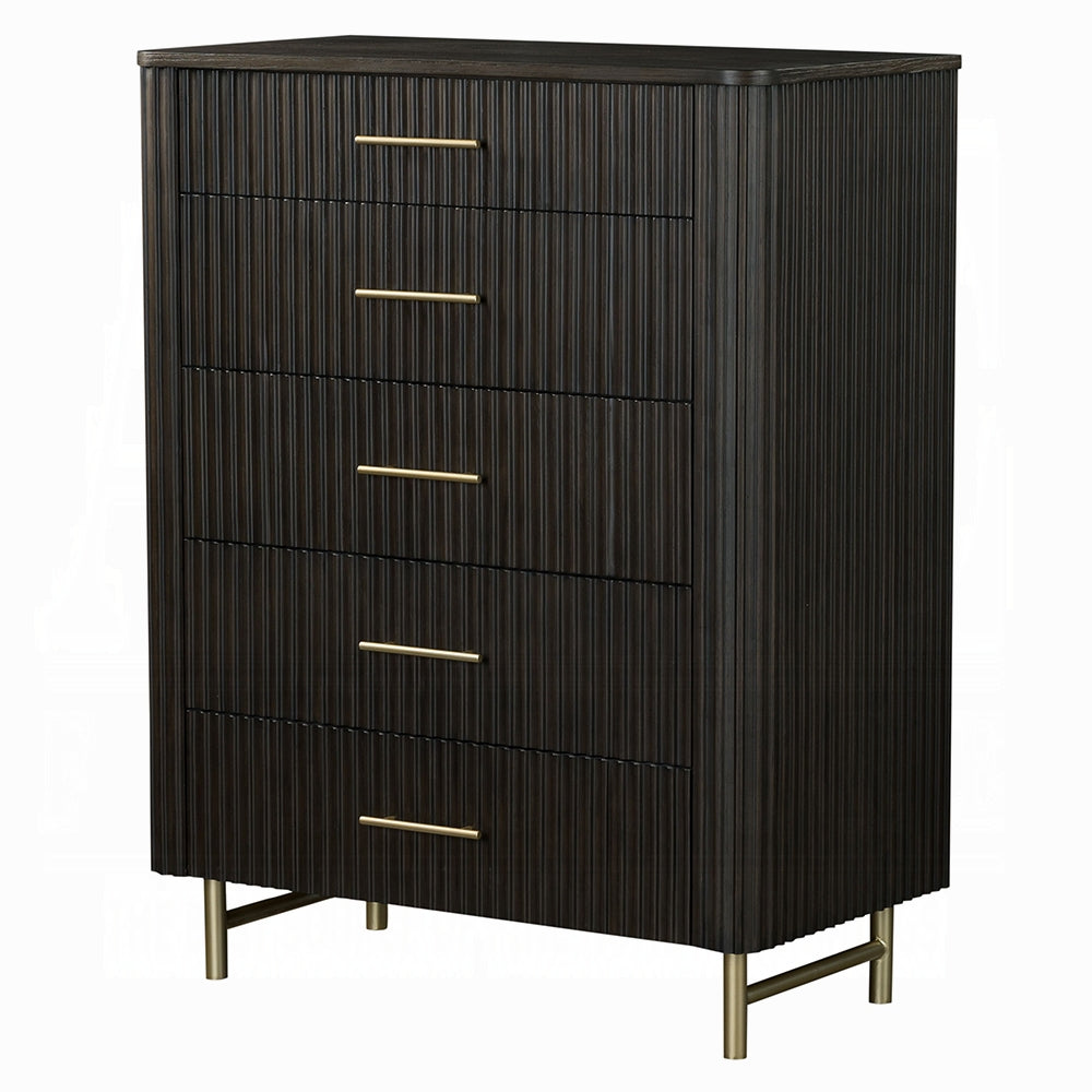 Laffery Luxury Chanel Detail Chest - Espresso