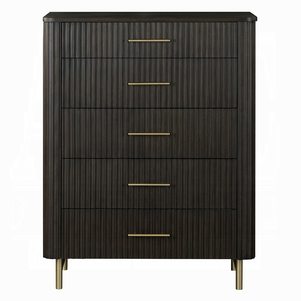 Laffery Luxury Chanel Detail Chest - Espresso