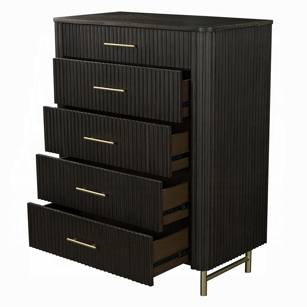 Laffery Luxury Chanel Detail Chest - Espresso