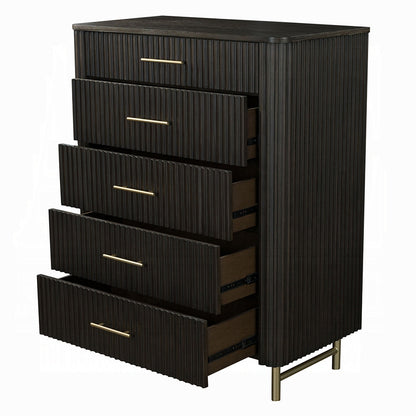 Laffery Luxury Chanel Detail Chest - Espresso