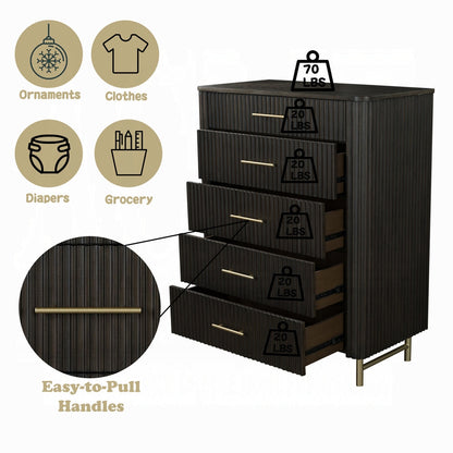 Laffery Luxury Chanel Detail Chest - Espresso