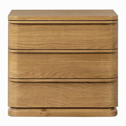 Yami 3 Drawer Wood Nightstand - Beige Oak