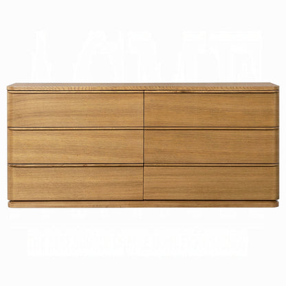 Yami 6 Drawer Wide Wooden Dresser - Beige Oak