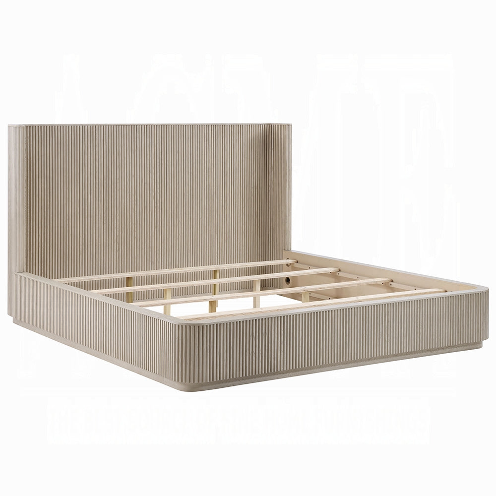 Chianti Luxury Chanel Detail Bed - Light Oak