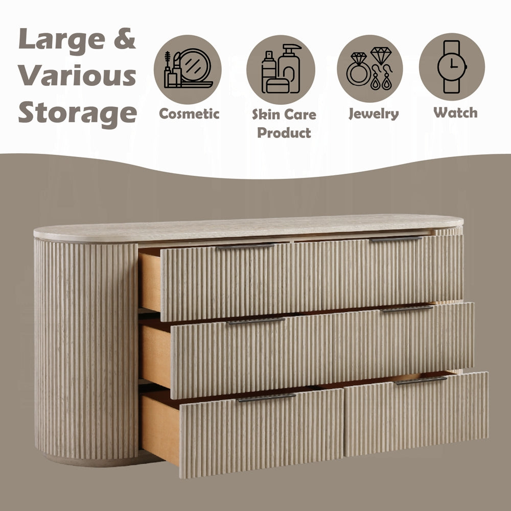 Chianti Luxury Chanel Dresser- Light Oak
