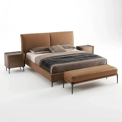 Berlin Caramel Leather Bed