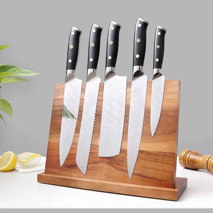 Magnetic Wooden Knife Holder – Modern Kitchen Wall-Mounted Knife Storage Rack