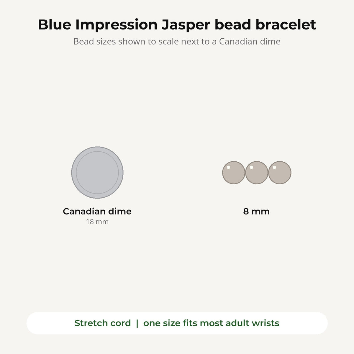 Blue Impression Jasper Round Bracelet - 8mm (Enhanced)